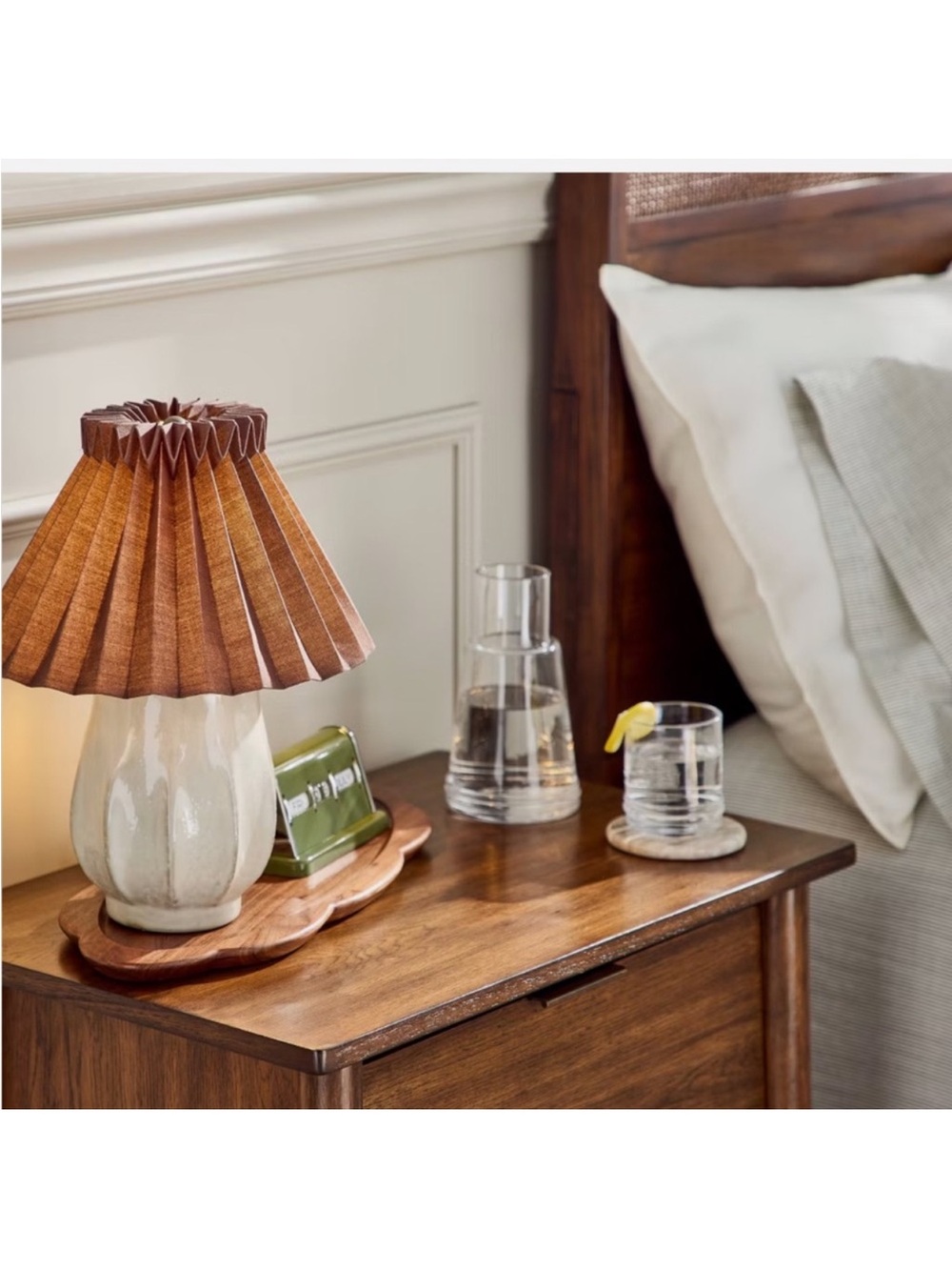 Hearth & Hand W/ Magnolia Ceramic Table Lamp with Brown Pleated Shade - Picture 3 of 4